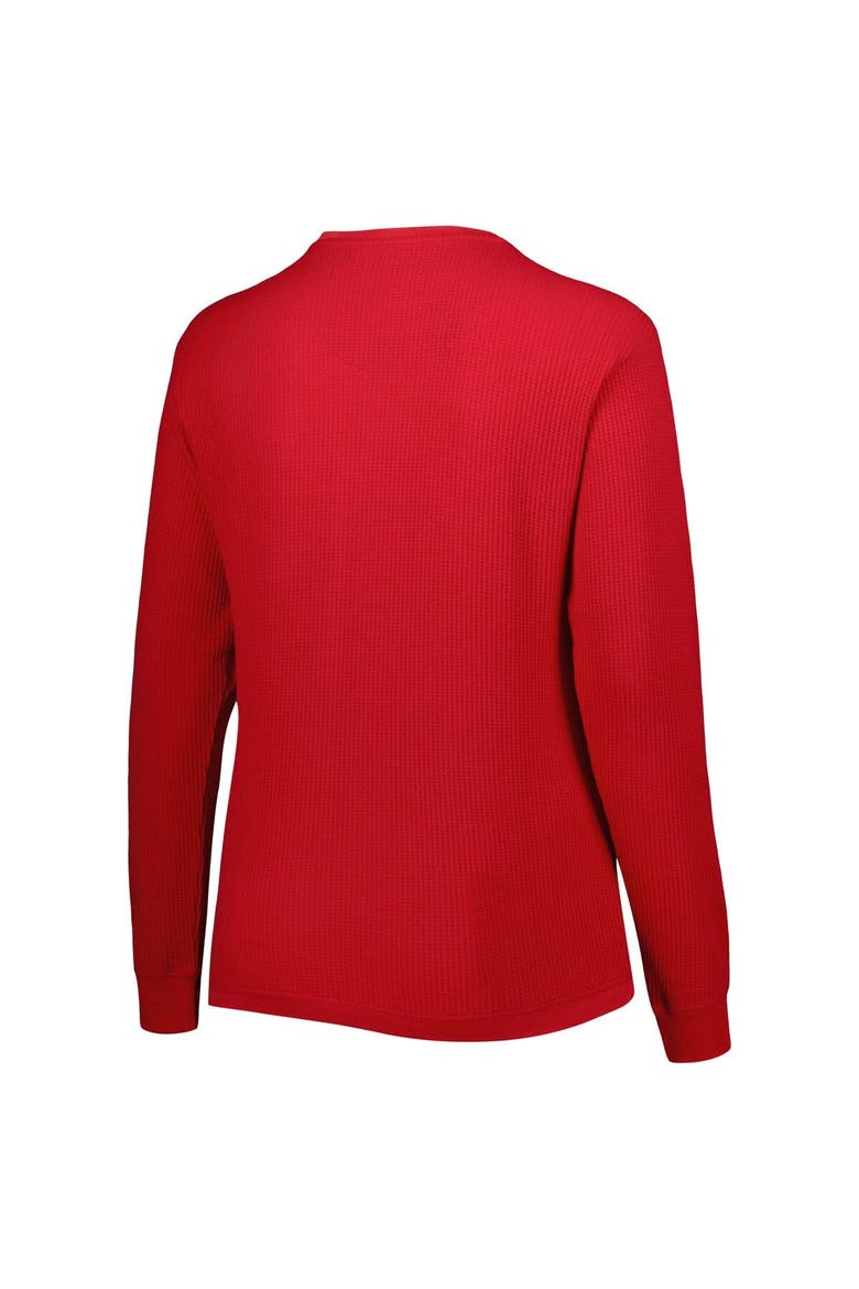 Women's Pressbox Red Georgia Bulldogs Surf Plus Size Southlawn Waffle-Knit Thermal Tri-Blend Long Sleeve T-Shirt, Alternate, color, Red