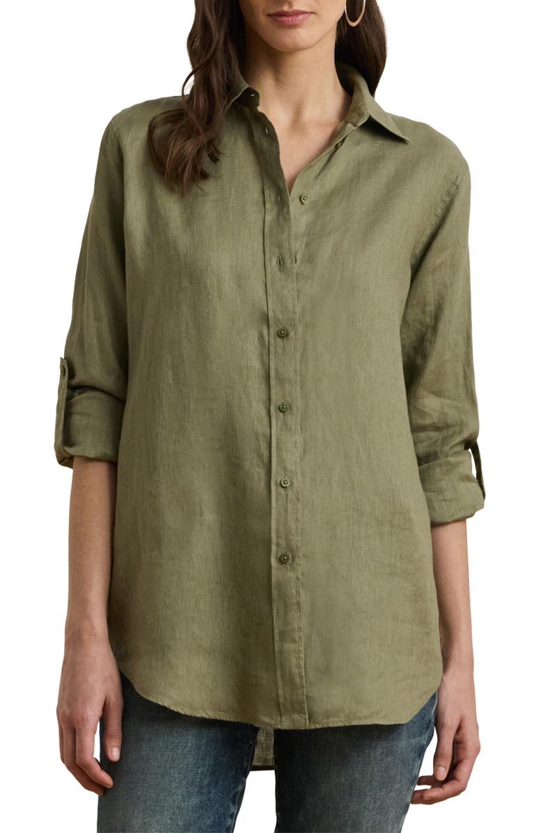 Lauren Ralph Lauren Relaxed Fit Linen Shirt, Main, color, 