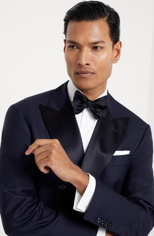 Brunello Cucinelli Tuxedo With One-and-a-half-breasted Jacket In Blue