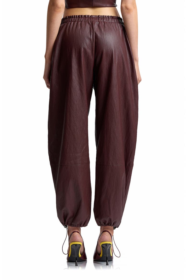 Elastic Waist Faux Leather Balloon Pants, Alternate, color, BORDEAUX
