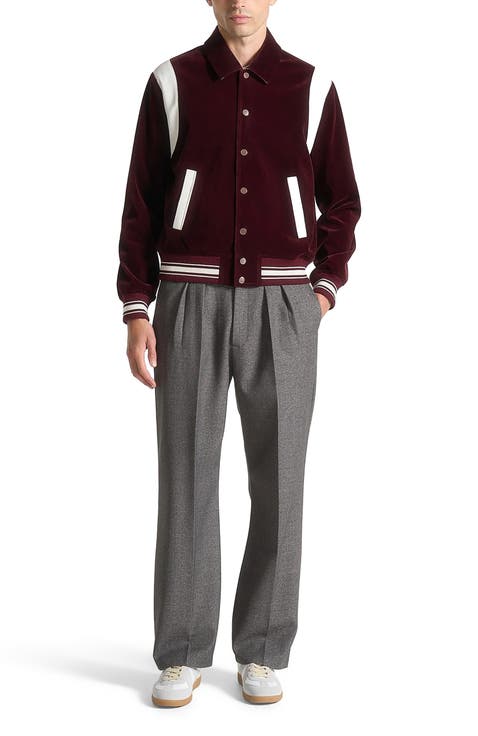Nico Velvet & Satin Varsity Jacket