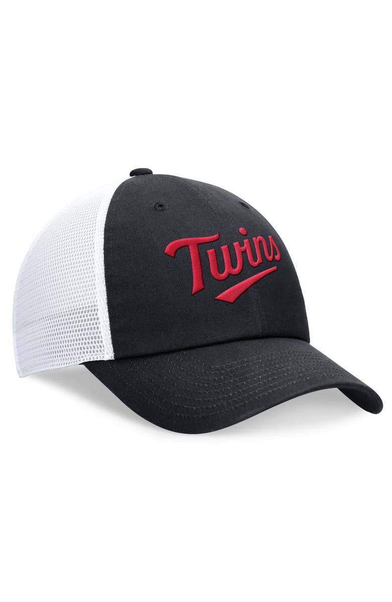 Nike Men's Nike Navy Minnesota Twins Wordmark Adjustable Trucker Hat, Alternate, color, Navy