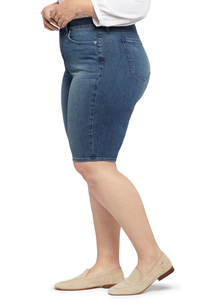 Briella Roll Cuff Denim Bermuda Shorts, Alternate, color, LANDSLIDE