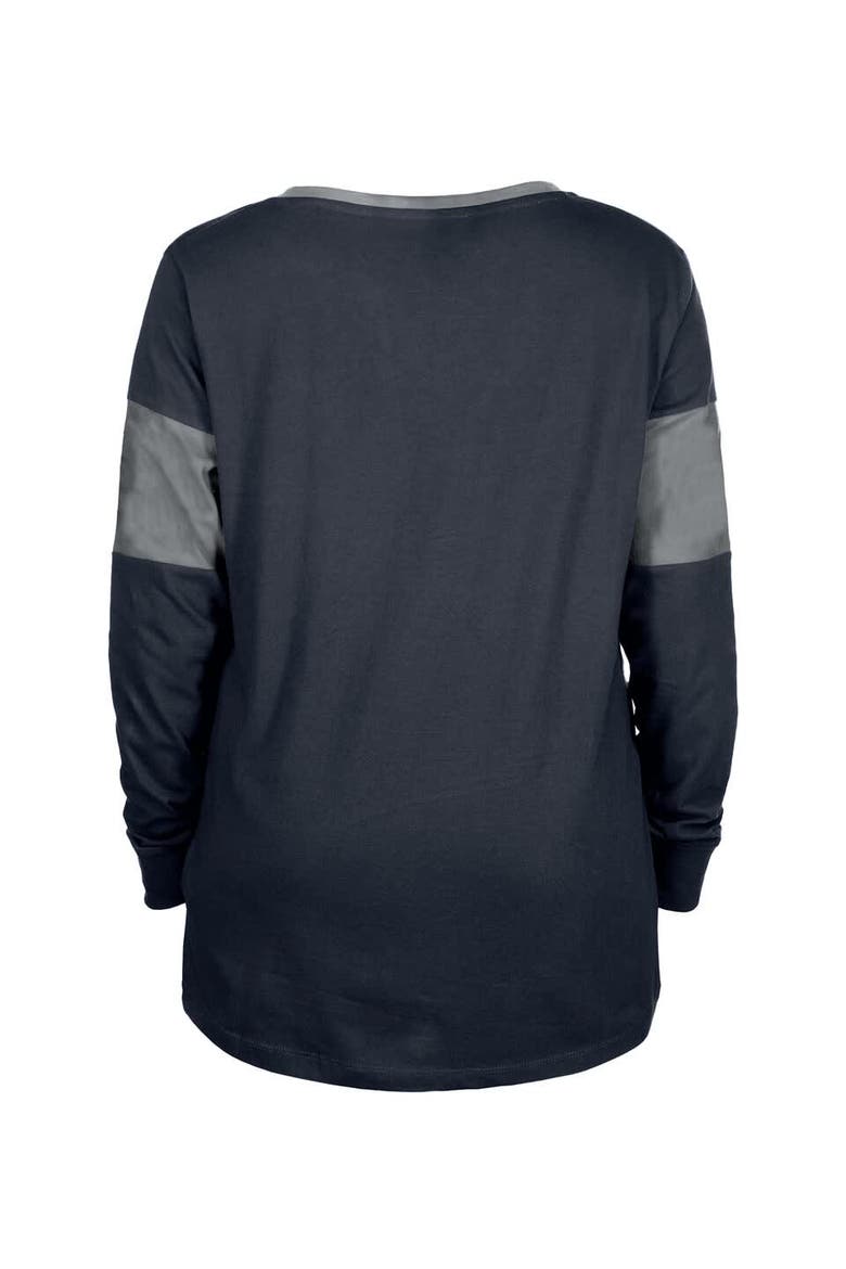 Women's New Era Navy Dallas Cowboys Lace-Up Notch-Neck Long Sleeve T-Shirt, Alternate, color, Navy