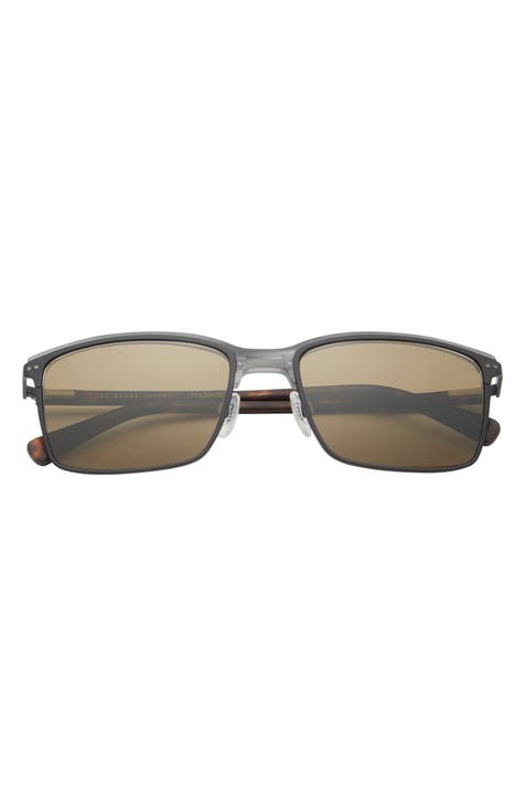 57mm Polarized Rectangle Sunglasses