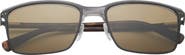 Ted Baker London 57mm Polarized Rectangle Sunglasses