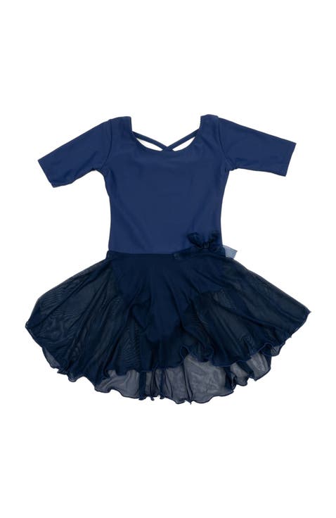 Girls Short Sleeve Skirted Leotard