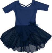 Leveret Girls Short Sleeve Skirted Leotard