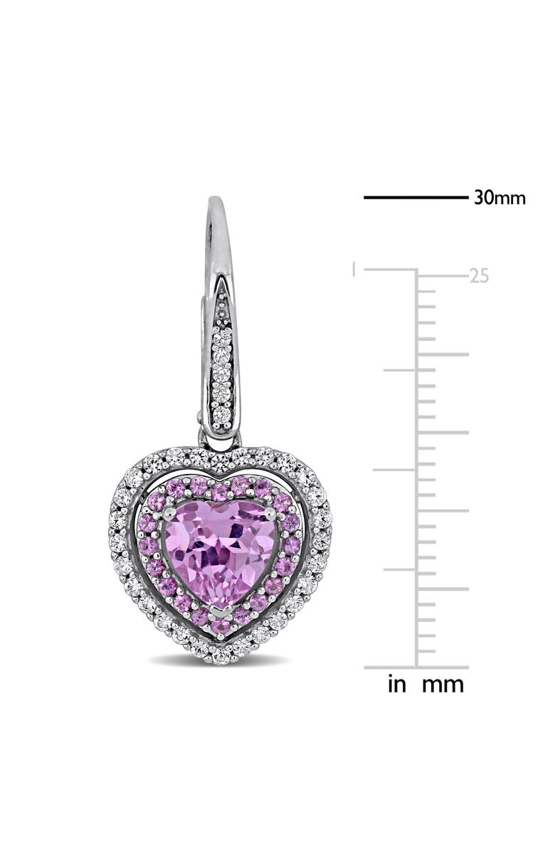 Julianna B. Pink & White Sapphire Heart Earrings 10K, Alternate, color, Pink Sapphire