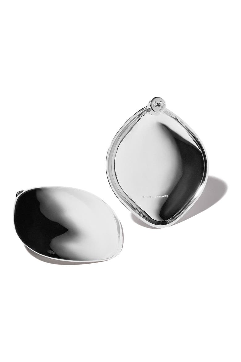 Puffy Cushion Earrings, Alternate, color, SILVER
