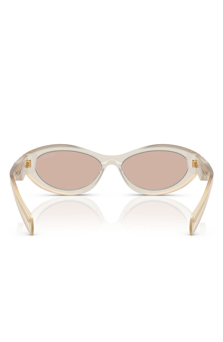 Prada 56mm Oval Sunglasses, Alternate, color, Brown White