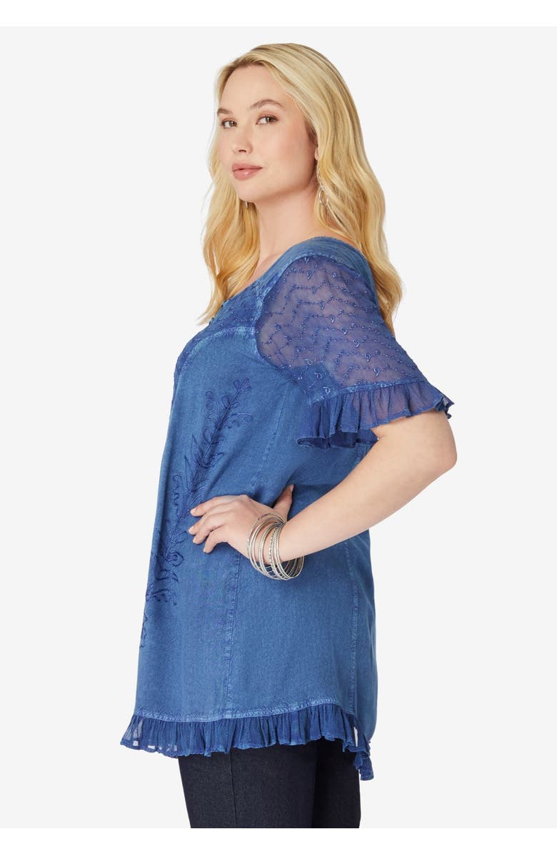 Roaman's Acid Wash Tunic, Alternate, color, Dark Blue