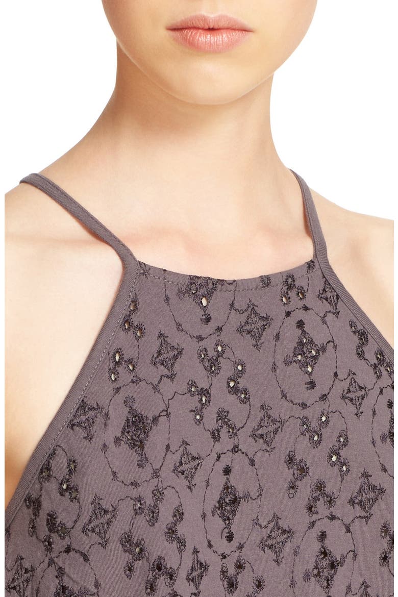 'Dream Date' Eyelet Tank, Alternate, color, GREY
