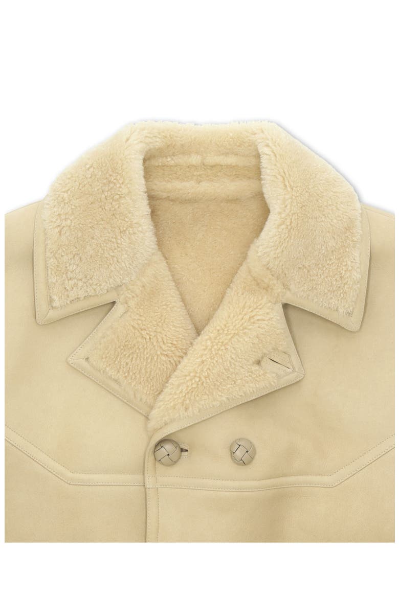 Shearling Double Breasted Jacket, Alternate, color, Beige