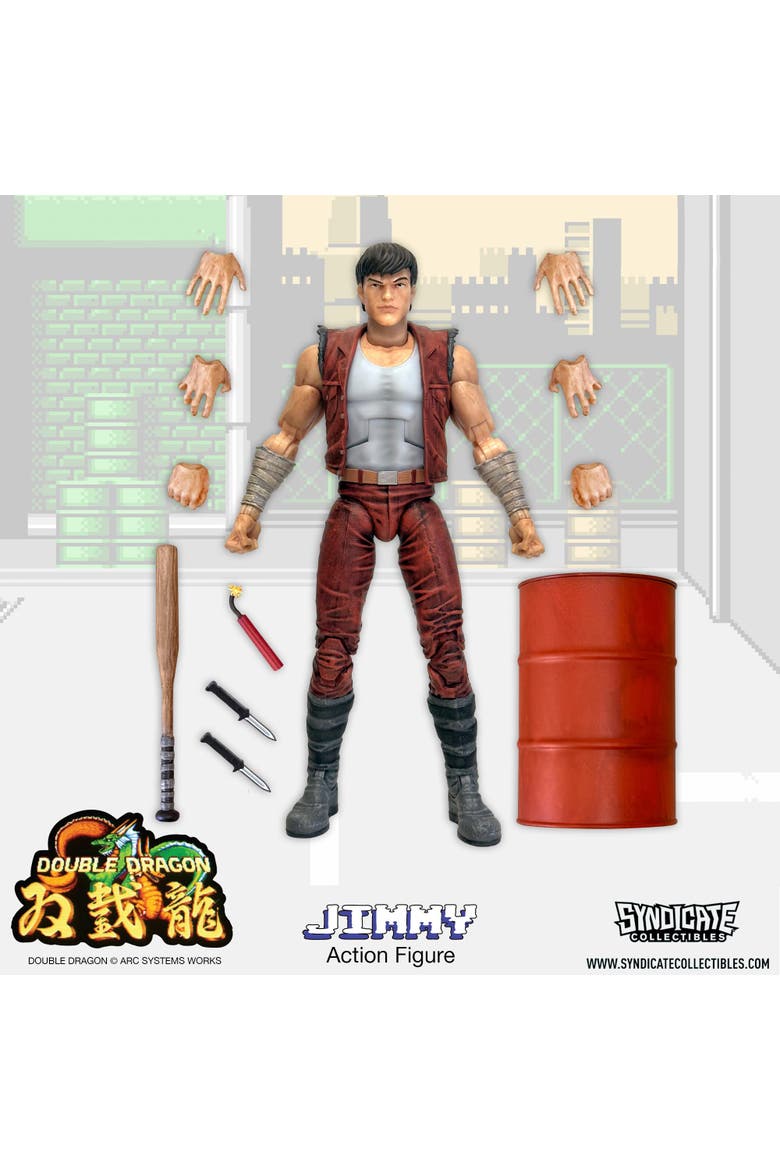 Double Dragon Jimmy Lee 7-Inch Deluxe Action Figure, Alternate, color, Red