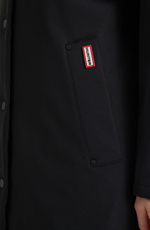Hunter Billy Hooded Raincoat In Black