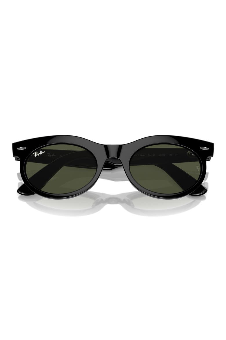 Wayfarer 53mm Oval Sunglasses, Alternate, color, BLACK