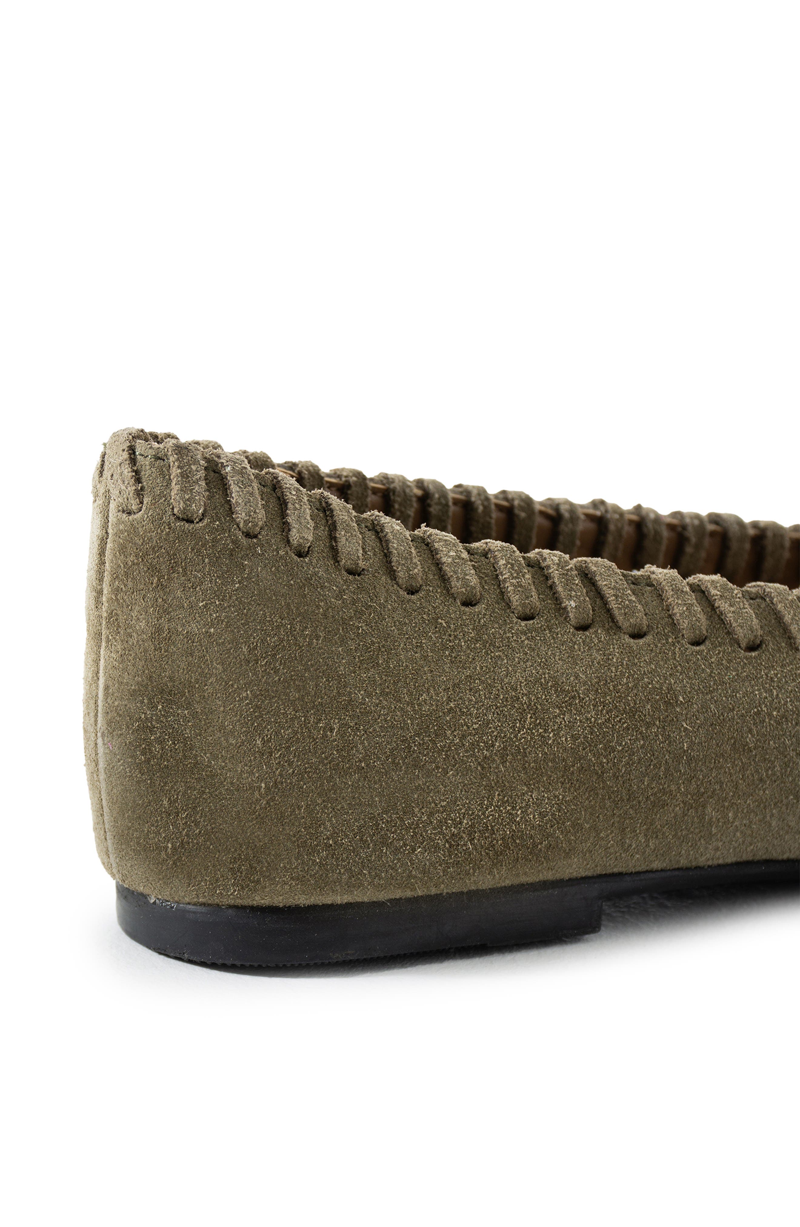 Jelavu Ella Whipstitch Ballet Flat, Alternate, color, Olive