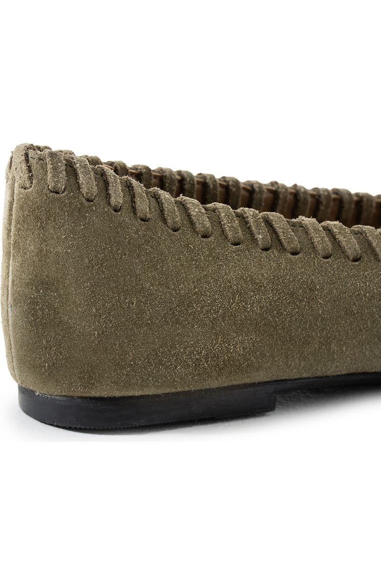 Jelavu Ella Whipstitch Ballet Flat, Alternate, color, Olive