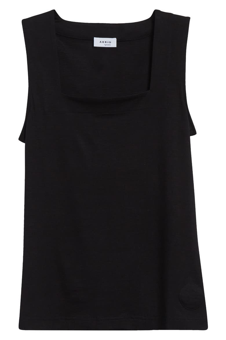Dot Detail Stretch Modal Tank, Alternate, color, BLACK