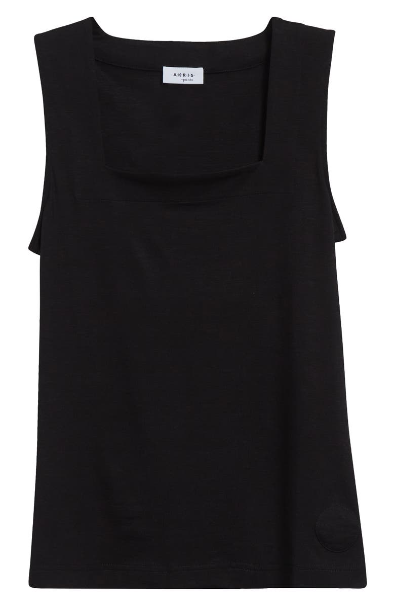 Akris punto Dot Detail Stretch Modal Tank, Alternate, color, Black