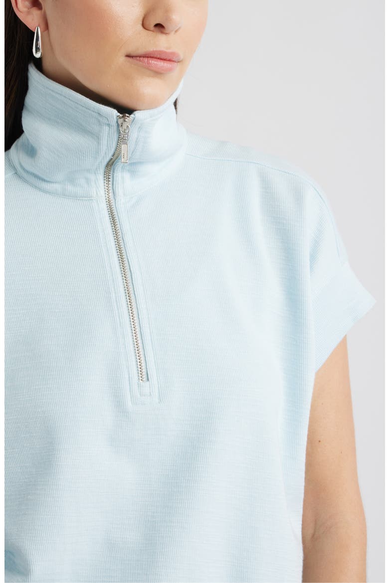 Short Sleeve Quarter Zip Sweatshirt, Alternate, color, BLUE DELICATE