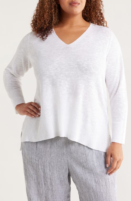 Eileen Fisher Organic Linen & Organic Cotton V-neck Sweater