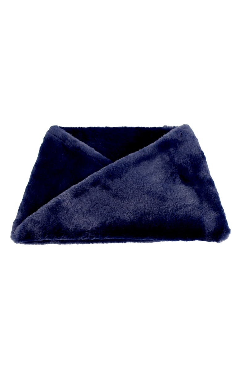La Fiorentina Faux Fur Infinity Scarf, Main, color, Navy