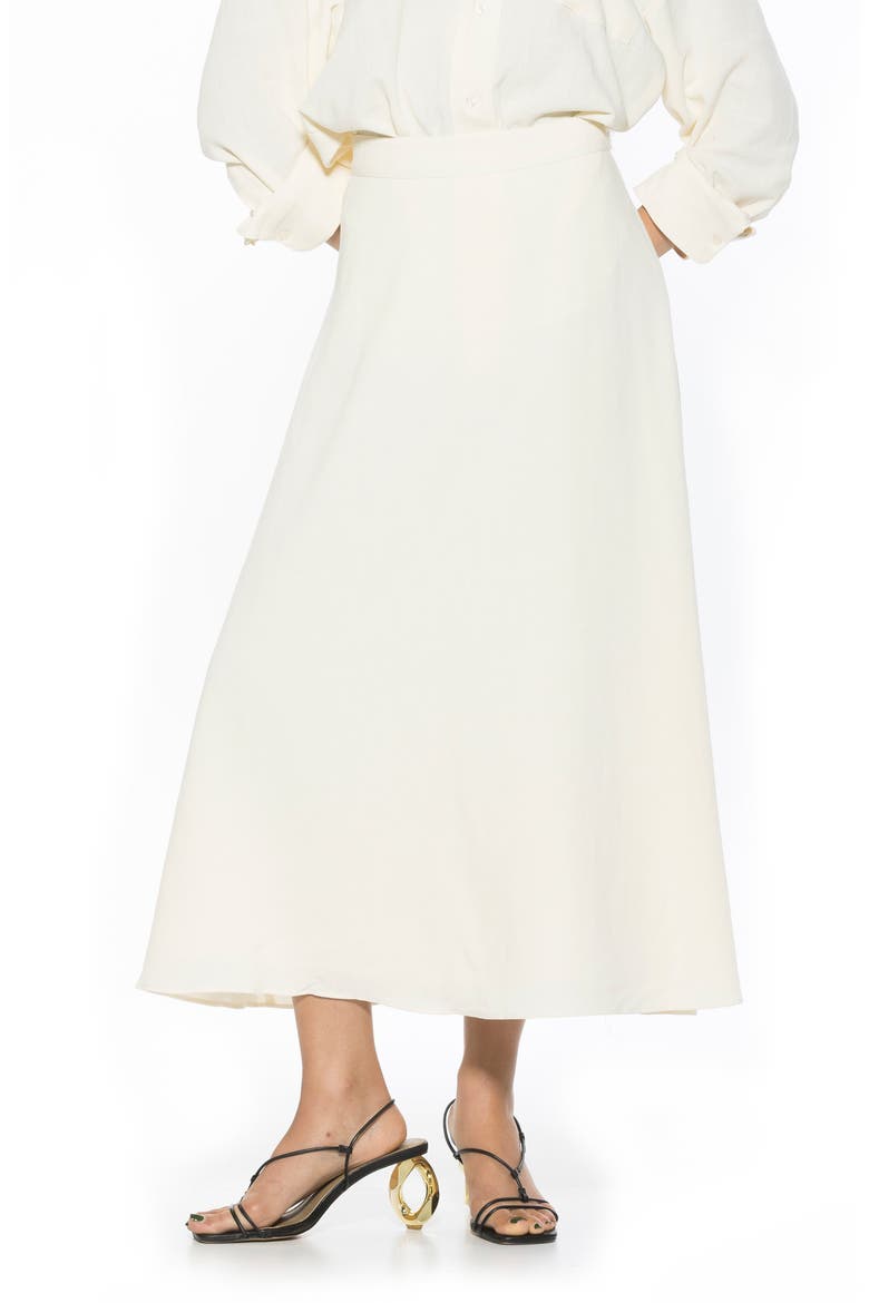 Brilyn Linen Midi Skirt, Alternate, color, IVORY