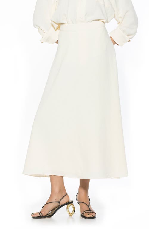 Alexia Admor Brilyn Linen Midi Skirt In Ivory