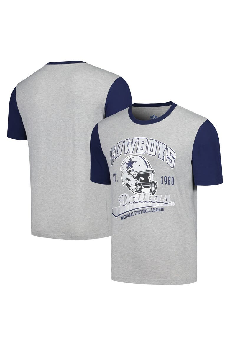 Men's G-III Sports by Carl Banks Gray Dallas Cowboys Black Label T-Shirt, Main, color, Heather Gray