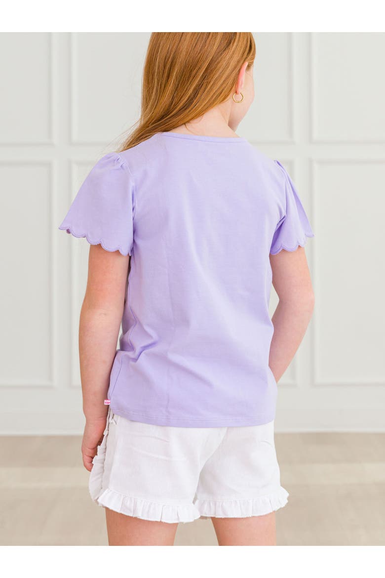 Baby Girls Short Sleeve Scallop Tee, Alternate, color, Lavender