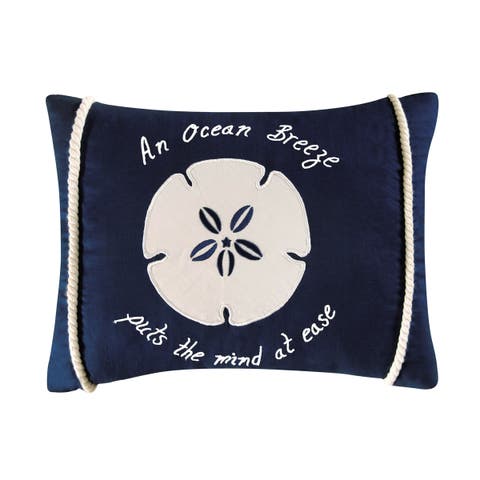 Sand Dollar "Ocean Breeze Puts the Mind At Ease" Cotton Accent Pillow, 12" x 16"