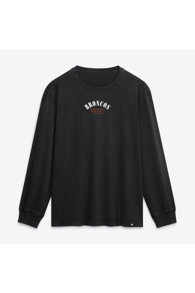 Men's Fanatics Black Denver Broncos Relaxed Fullback Drive Long Sleeve Fashion Top, Alternate, color, Black