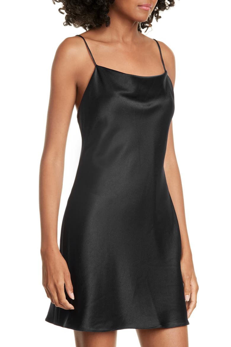 Harmony Mini Slipdress, Alternate, color, BLACK