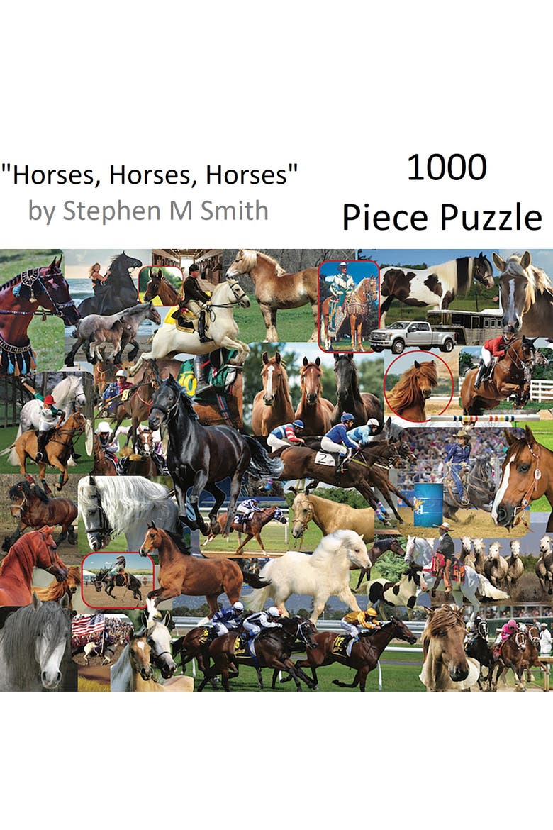 Horses, Horses, Horses by Steve Smith, 24 x 30 Inches, 1000 Puzzle, Alternate, color, Multicolored