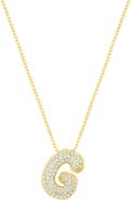 Adornia Pavé Bubble Initial Pendant Necklace