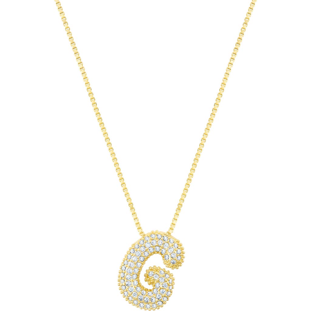 Adornia Pavé Bubble Initial Pendant Necklace In Gold-g