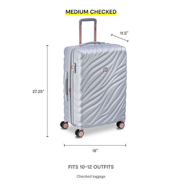 Delsey Paris Delsey Alexis Lightweight Luggage Checked Medium, Alternate, color, Platinum/Rose Gold