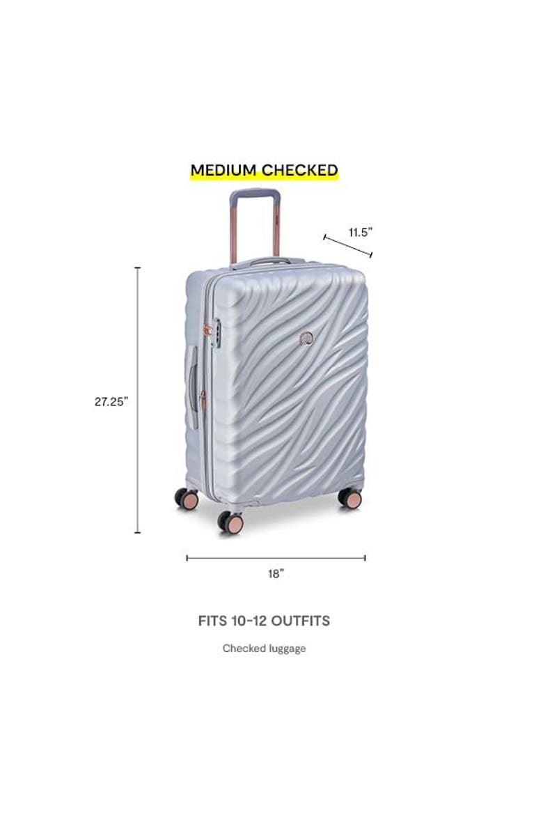 Delsey Alexis Lightweight Luggage Checked Medium, Alternate, color, Platinum/Rose Gold