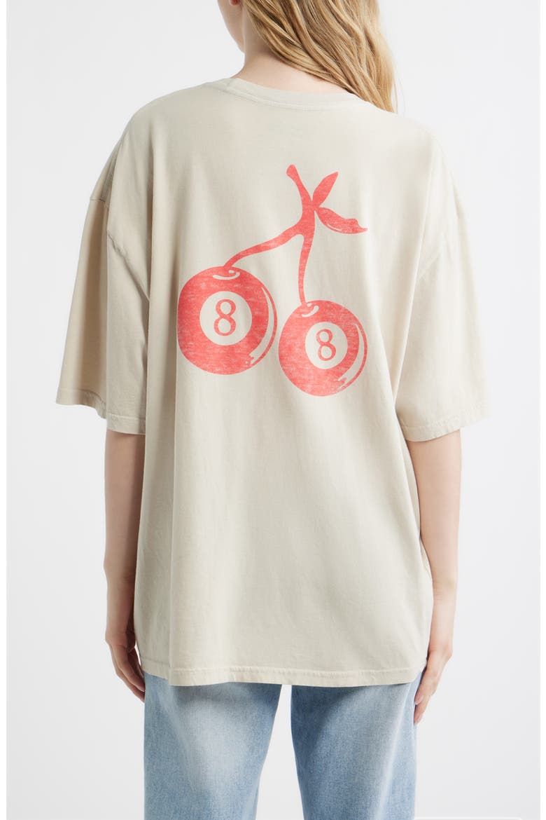8 Ball Cherries Oversize Cotton Graphic T-Shirt, Alternate, color, BIRCH