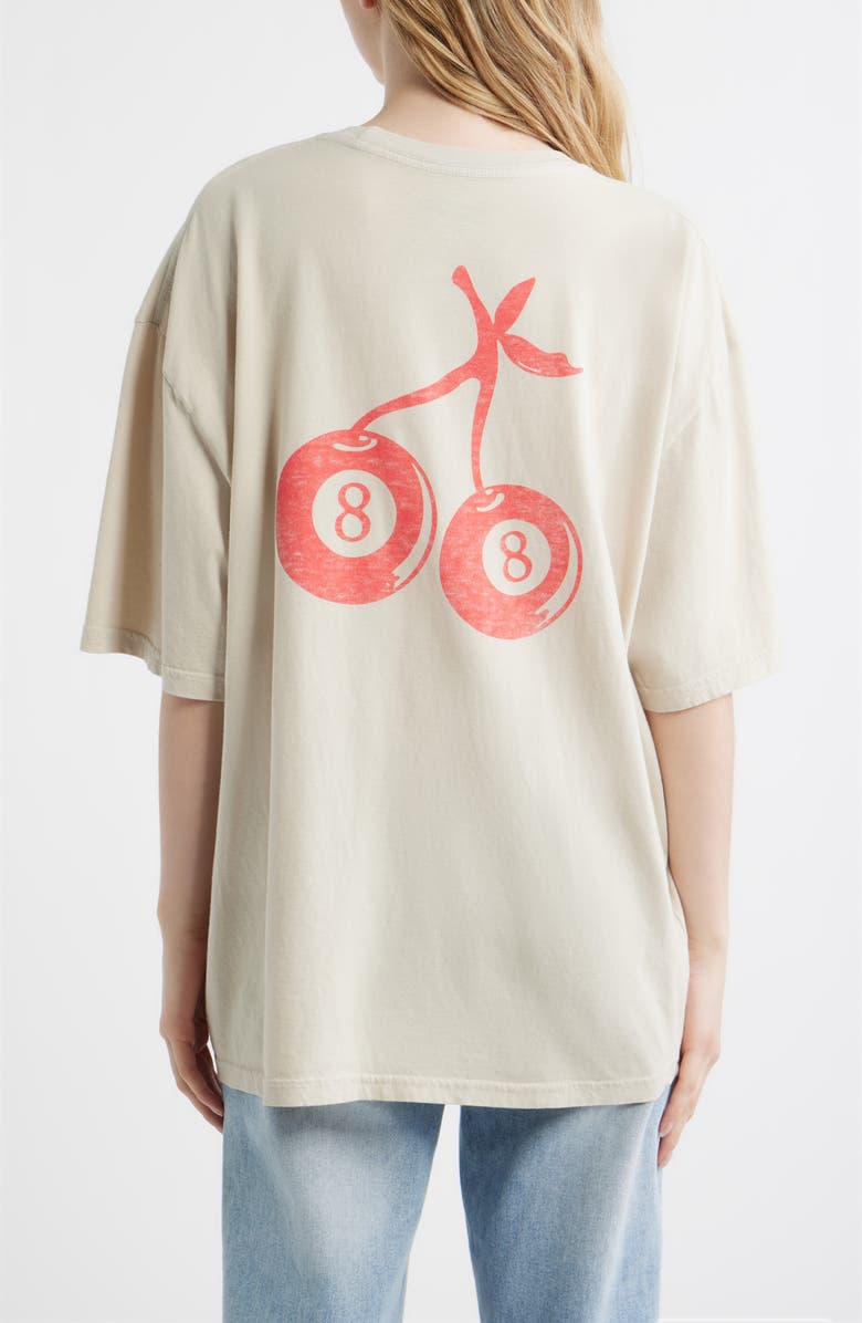 Junk Food 8 Ball Cherries Oversize Cotton Graphic T-Shirt, Alternate, color, Birch