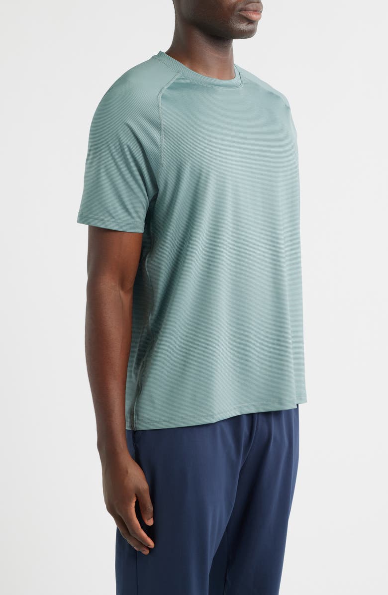 Zella Perforated Training T-Shirt, Alternate, color, Grey Thunder