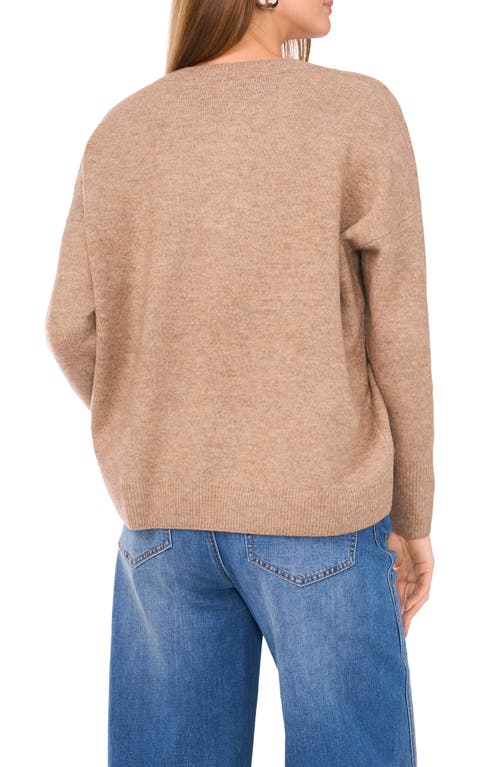 Vince Camuto Drop Shoulder V-neck Sweater In Brown
