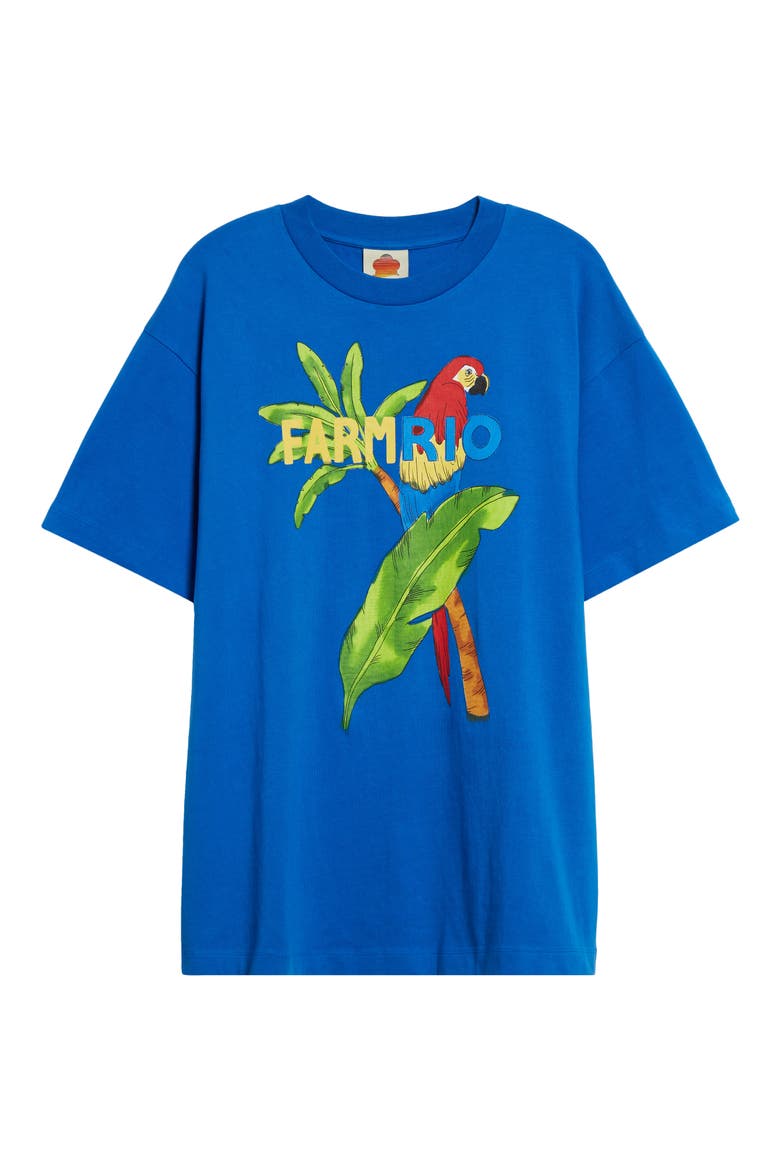 Oversize Cotton Graphic T-Shirt, Alternate, color, BLUE