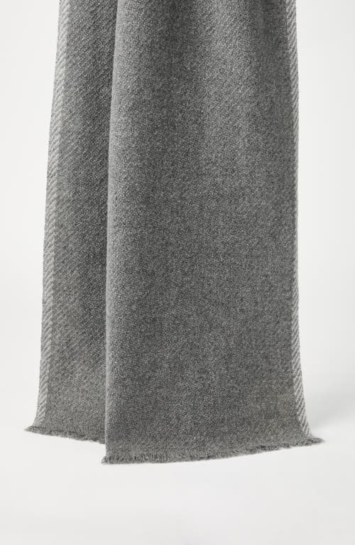 Brunello Cucinelli Cashmere Diagonal Scarf In Medium Grey