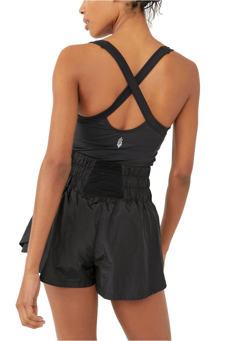 Way Home Skort Romper, Alternate, color, BLACK