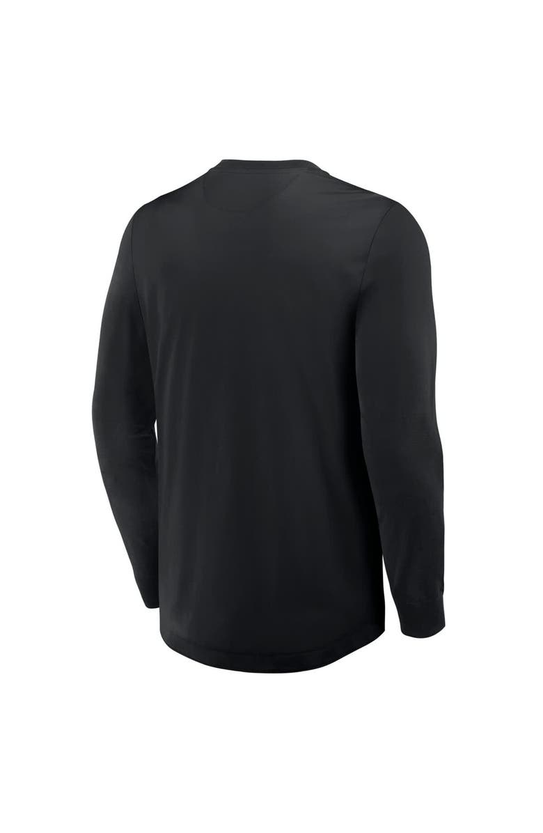 FANATICS Men's Fanatics Black Boston Bruins Adrenaline Push Long Sleeve Henley Shirt, Alternate, color, Black