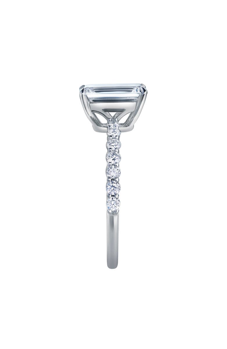 LuvMyJewelry Calista 14K White Gold Emerald Cut Lab Grown Diamond Engagement Ring - 2.55 ctw, Alternate, color, 14K White Gold