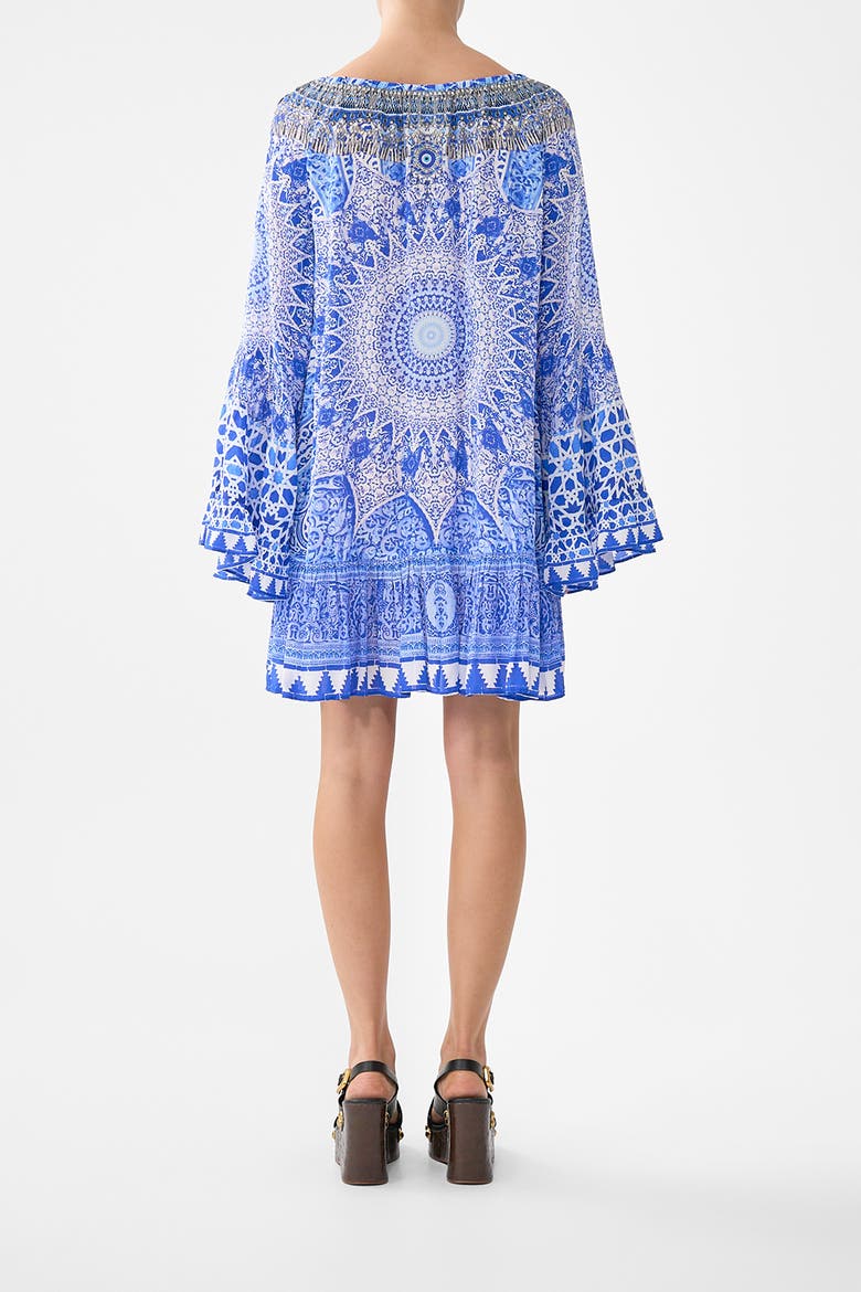 A-Line Frill Dress, Alternate, color, The Bosphorous
